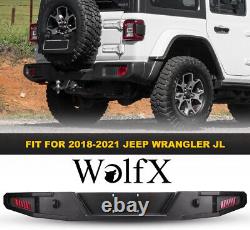 Rear Bumper For 2018 2019 2020 2021 2022 2023 Jeep Wrangler JL withLED Brake Light