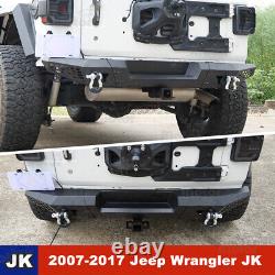 Rear Bumper For 2018-2022 Jeep Wrangler JL JLU withD-ring Shackle Steel Black Pair