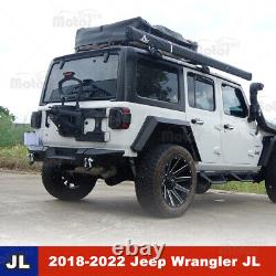 Rear Bumper For 2018-2022 Jeep Wrangler JL JLU withD-ring Shackle Steel Black Pair