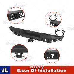 Rear Bumper For 2018-2022 Jeep Wrangler JL JLU withD-ring Shackle Steel Black Pair