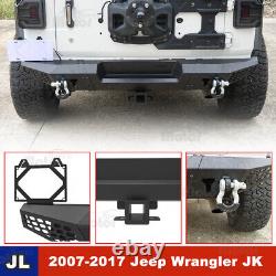 Rear Bumper For 2018-2022 Jeep Wrangler JL JLU withD-ring Shackle Steel Black Pair