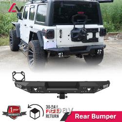 Rear Bumper For 2018-2023 Jeep WRANGLER JL/JLU 4 Door Steel withD Ring Shackles