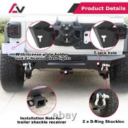 Rear Bumper For 2018-2023 Jeep WRANGLER JL/JLU 4 Door Steel withD Ring Shackles