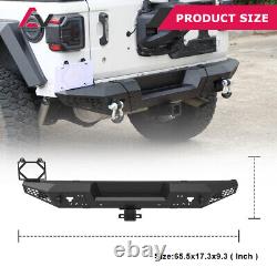 Rear Bumper For 2018-2023 Jeep WRANGLER JL/JLU 4 Door Steel withD Ring Shackles