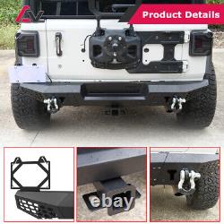 Rear Bumper For 2018-2023 Jeep WRANGLER JL/JLU 4 Door Steel withD Ring Shackles