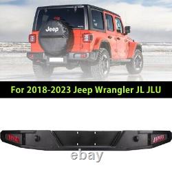 Rear Bumper For 2018-2023 Jeep Wrangler JL JLU WithLED lights Powder Coated Bumper