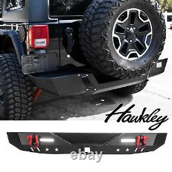 Rear Bumper For 2018-2023 Jeep Wrangler JL JLU With LED Lights+ D Ring Shackles