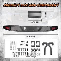 Rear Bumper For 2019-2022 Jeep Gladiator JT withLED Turn Signal Lights Black Steel