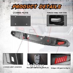 Rear Bumper For 2019-2022 Jeep Gladiator JT withLED Turn Signal Lights Black Steel