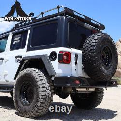 Rear Bumper Powder Coated Steel For 2018-2023 Jeep Wrangler JL JLU withLED lights