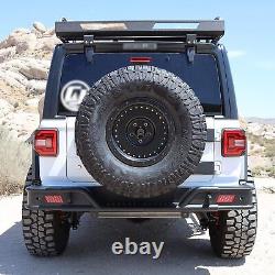 Rear Bumper Powder Coated Steel For 2018-2023 Jeep Wrangler JL JLU withLED lights