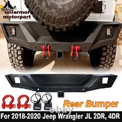 Rear Bumper Steel +LED Light for 2018 2019 2020 2021 2022 2023 Jeep Wrangler JL