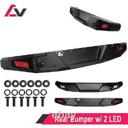 Rear Bumper With 2 Receivers & LED Lights For 2007-2018 Jeep Wrangler JK Steel