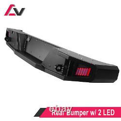 Rear Bumper With 2 Receivers & LED Lights For 2007-2018 Jeep Wrangler JK Steel