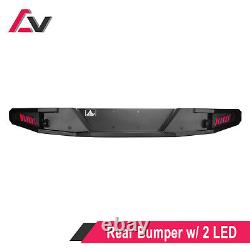 Rear Bumper With 2 Receivers & LED Lights For 2007-2018 Jeep Wrangler JK Steel