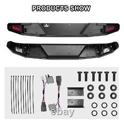 Rear Bumper for 07-2018 Jeep Wrangler JK with LED Brake Lights Powder Coated Steel