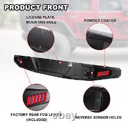 Rear Bumper for 07-2018 Jeep Wrangler JK with LED Brake Lights Powder Coated Steel