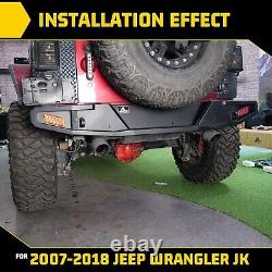 Rear Bumper for 2007 2008-2017 2018 Jeep Wrangler JK withLED Lights D-ring Bracket