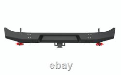 Rear Bumper for 2007-2018 Jeep Wrangler JK JKU 2&4Door with D-Rings & 2 Receiver