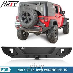 Rear Bumper for 2008-2017 Jeep Wrangler JK JKU with D-Ring Shackle/ LED Lights