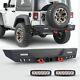 Rear Bumper Withled Lights & D-rings For 2007-2018 Jeep Wrangler Jk Black Steel