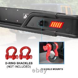 Rear Bumper with Brake Light For 19-22 Jeep Gladiator JT Black Powder Coated Steel