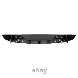 Rear Bumper with LED Light & D-ring Black Steel For 2007-2018 Jeep Wrangler JK JKU