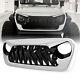 Shark Style Front Bumper Grill Grille Black&white For 18-22 Jeep Wrangler Jl Jt