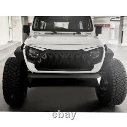 Shark Style Front Bumper Grill Grille Black&White For 18-22 Jeep Wrangler JL JT