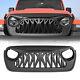 Shark Style Grille Front Bumper Grill For 18-22 Jeep Wrangler Jl Jt Matte Black