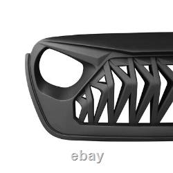 Shark Style Grille Front Bumper Grill For 18-22 Jeep Wrangler JL JT Matte black