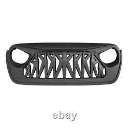 Shark Style Grille Front Bumper Grill For 18-22 Jeep Wrangler JL JT Matte black