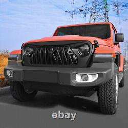 Shark Style Grille Front Bumper Grill For 18-22 Jeep Wrangler JL JT Matte black