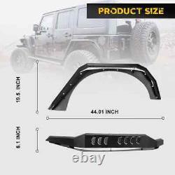 Steel 2PCS Front/2PCS Rear Fender Flares Set for 2007-2018 Jeep Wrangler JK JKU