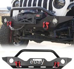 Steel Black Front Bumper For 2018-2022 Jeep Wrangler JL JLU JT withD-Ring Shackles