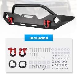 Steel Black Front Bumper For 2018-2022 Jeep Wrangler JL JLU JT withD-Ring Shackles