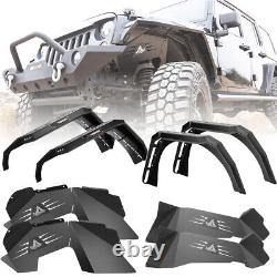 Steel Fender Flares/Inner Fender Liners For 2007-2018 Jeep Wrangler JK JKU Black