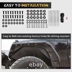 Steel Fender Flares/Inner Fender Liners For 2007-2018 Jeep Wrangler JK JKU Black