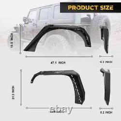 Steel Fender Flares/Inner Fender Liners For 2007-2018 Jeep Wrangler JK JKU Black