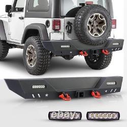 Steel Front Bumper/Rear Bumper For 2007-2018 Jeep Wrangler JK JKU with2D-Rings