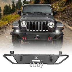 Steel Front Bumper /Rear Bumper For 2007-2018 Jeep Wrangler JK JKU withLED Lights