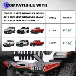 Steel Front Bumper WithWinch Plate For 2007-2023 Jeep Wrangler JK/JL&Gladiator JT