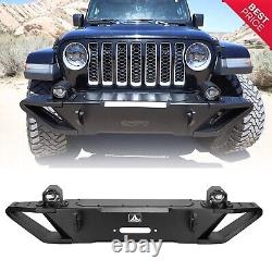 Steel Front Bumper for 18-23 Wrangler JL Gladiator JT Heavy Duty LED Fog Lights