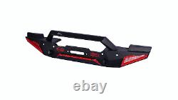 Steel Front Bumper for 2007-2024 Jeep Wrangler JK JL JT withD-Ring & Winch Plate