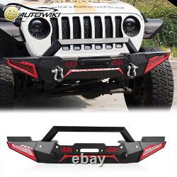 Steel Front Bumper withD-Rings For 2018-2023 Jeep Wrangler JK JL 19-23 GladiatorJT