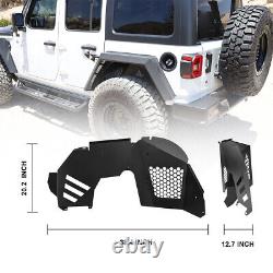 Steel Front/Rear Inner Fender Liners Flares For 2018-2024 Jeep Wrangler JL JLU