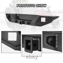 Steel Rear Bumper For 2007-18 Jeep Wrangler JK JKU withLED Light &D-Rings Offroad