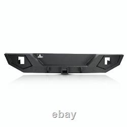 Steel Rear Bumper For 2007-18 Jeep Wrangler JK JKU withLED Light &D-Rings Offroad