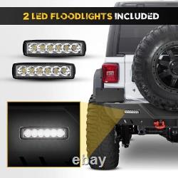 Steel Rear Bumper For 2007-2018 Jeep Wrangler JK JKU with LED Light & D-Ring Parts