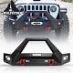 Textured Front Bumper For 07-18 Jeep Wrangler Jk Jku Withled Lights Winch Plate